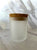 Frasco de vidrio esmerilado para velas (200ml) cilíndrico con tapa de corcho