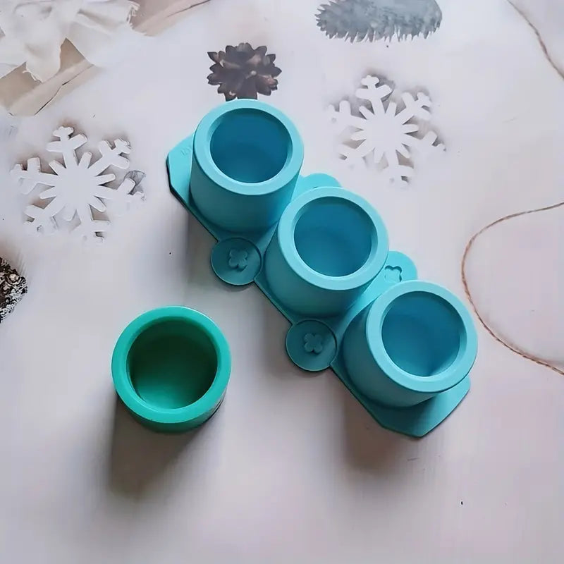 Maceta circular x3 (molde de silicona)