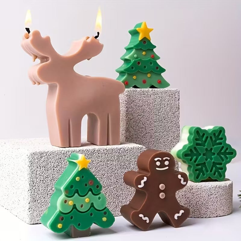 Árbol / Pino navideño decorado (Molde de silicona)