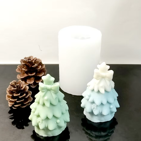 Vela Árbol/Pino de Navidad con Moño (Molde de silicona)