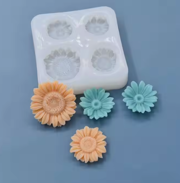 Flores margaritas x4 (molde de silicona)