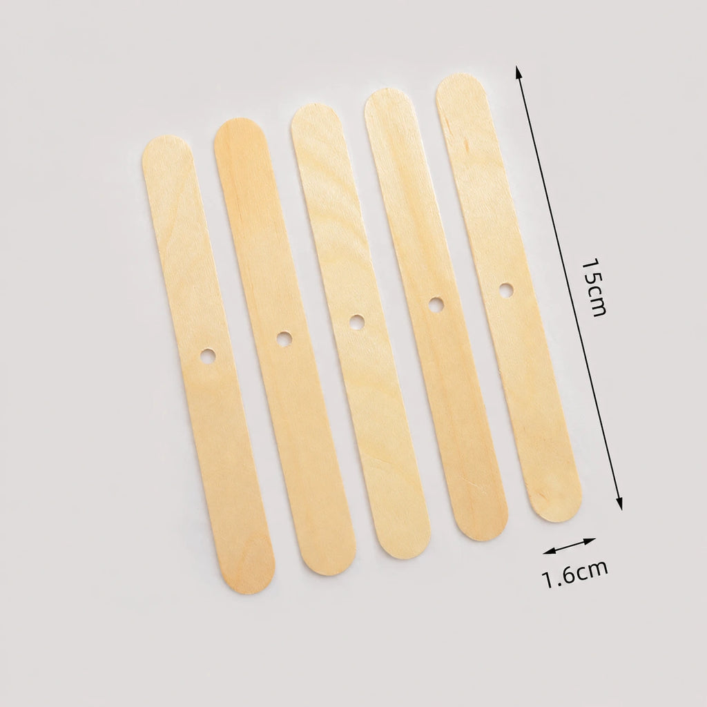 Porta pabilos / sujetador / soporte de pabilos de madera para velas grande (5 unidades)