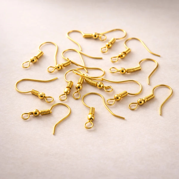 Ganchitos para caravanas dorados (10 unidades)