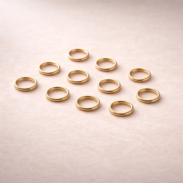 Argollas para ganchitos caravanas / llavero dorado (10 unidades)