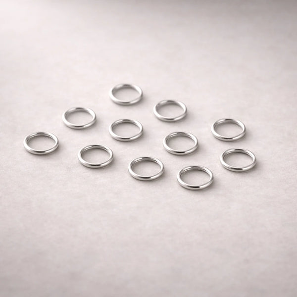 Argollas para caravanas / llavero plateados (10 unidades)