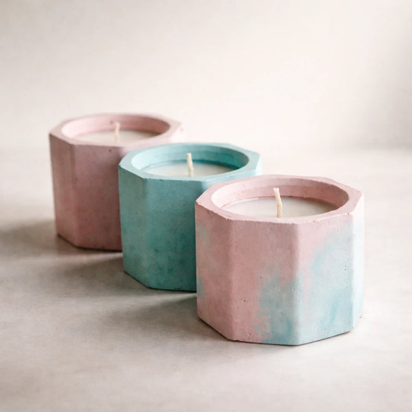 Maceta heptagonal x3 (molde de silicona)