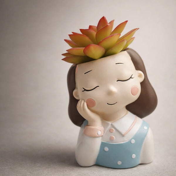 Maceta niña soñadora (molde de silicona)