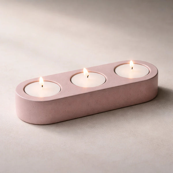Porta vela ovalado x3 (molde de silicona)