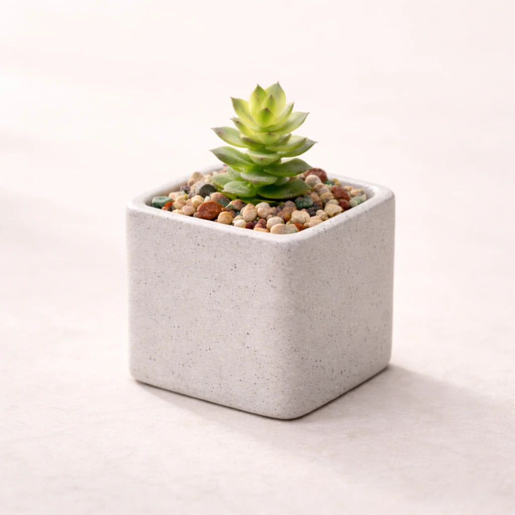 Maceta cuadrada x3 (molde de silicona)