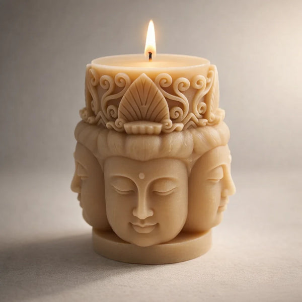 Estatua totem caras Buda / Shiva / Monje / Shakyamuni (molde de silicona)