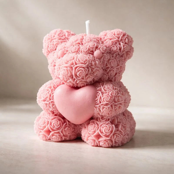 Osito floral con corazón (molde de silicona)