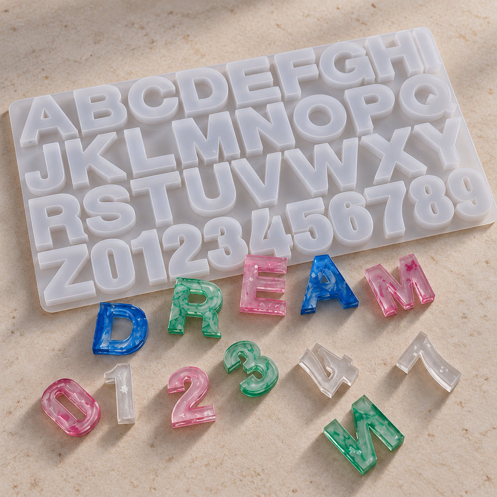 Abecedario / letras y números (molde de silicona), foto 1 de 5