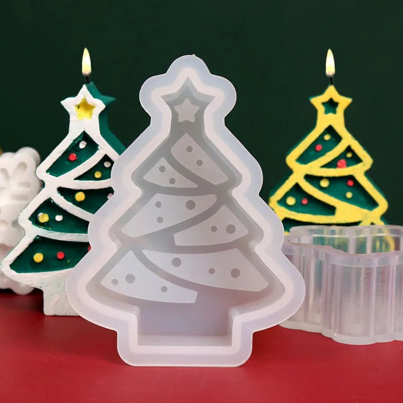 Árbol/Pino de Navidad con Guirnalda (Molde de silicona)