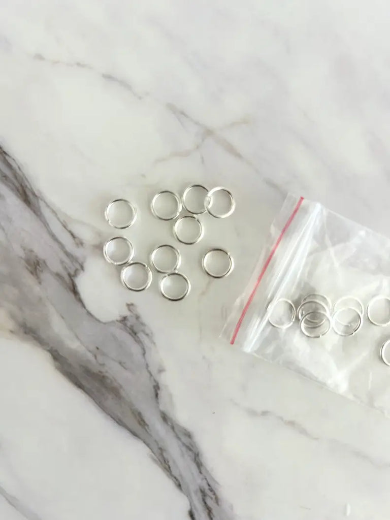 Argollas para caravanas / llavero plateados (10 unidades)