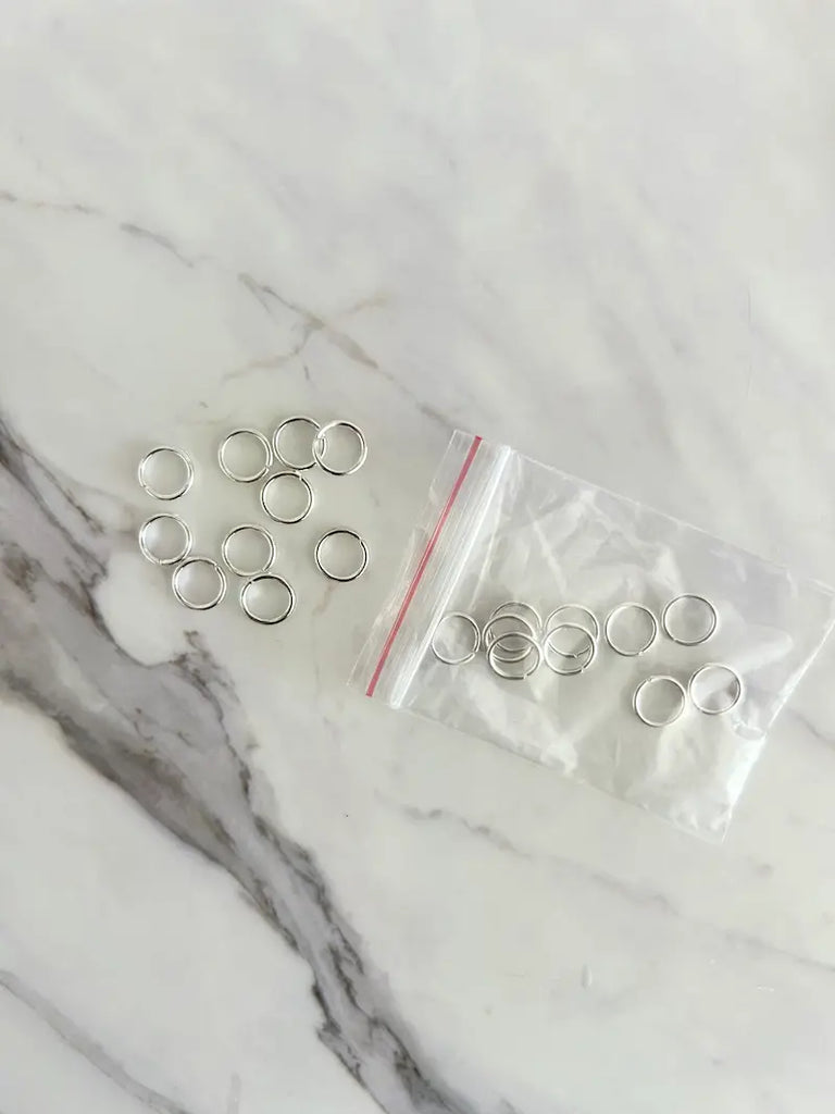 Argollas para caravanas / llavero plateados (10 unidades)