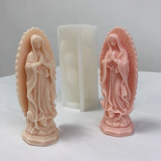 Virgen María con angel (Molde de Silicona)