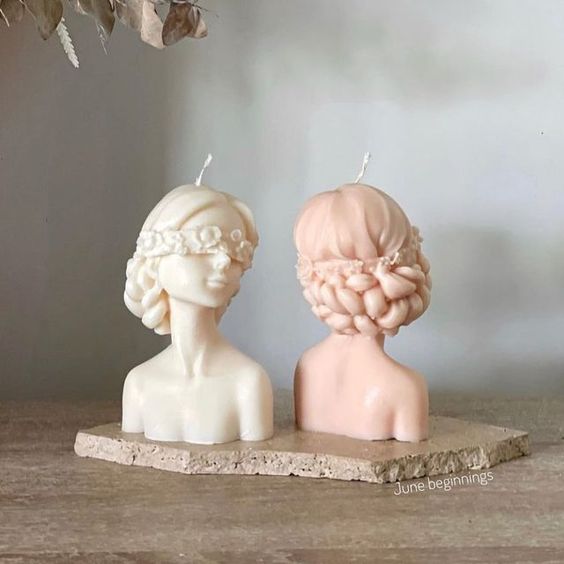 Vela Niña con antifaz de flores (molde de silicona)