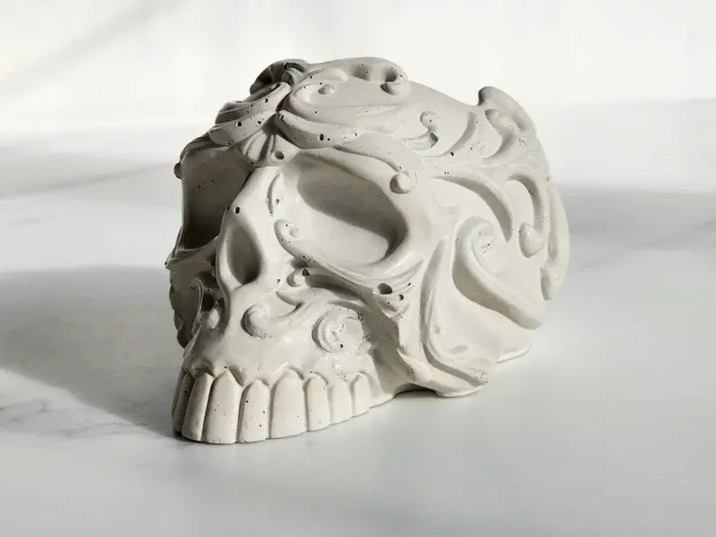Maceta / portalápiz calavera (molde de silicona)