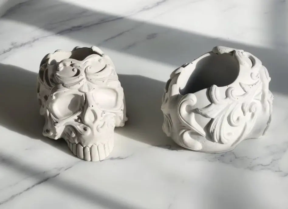 Maceta / portalápiz calavera (molde de silicona)