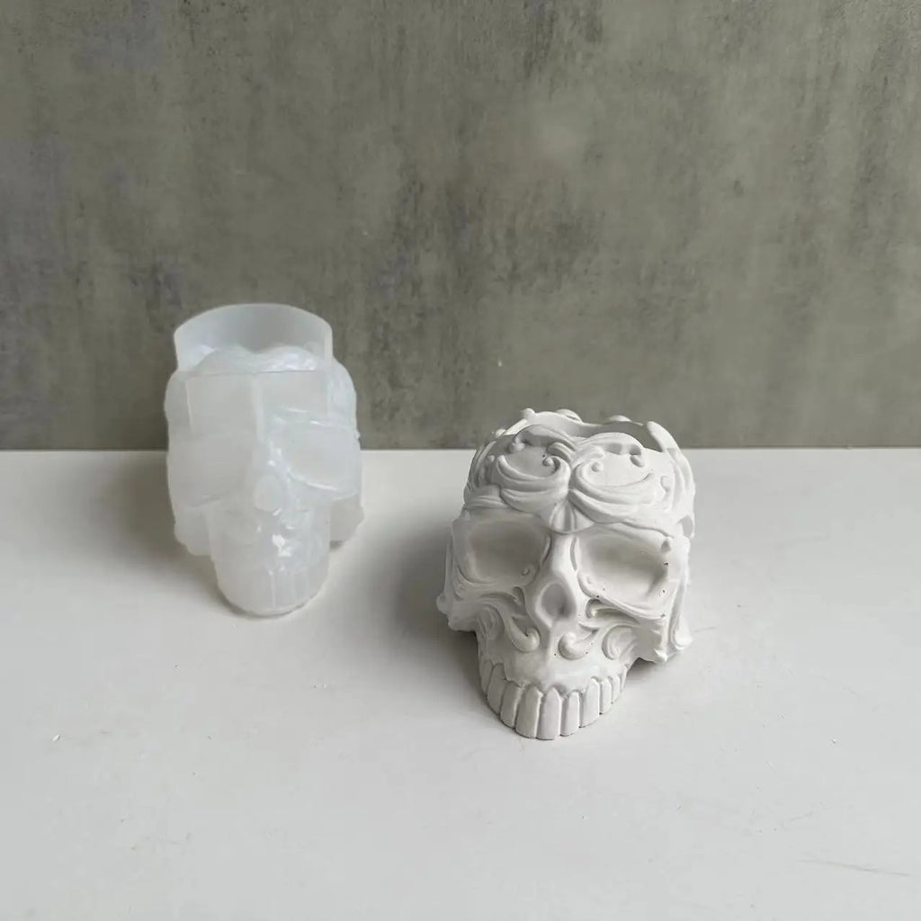 Maceta / portalápiz calavera (molde de silicona)