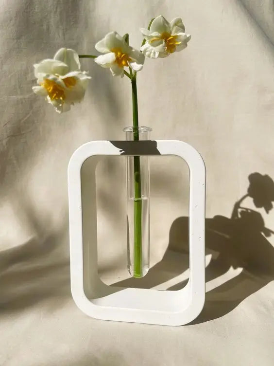 Jarrón / florero rectángulo floral (molde de silicona)
