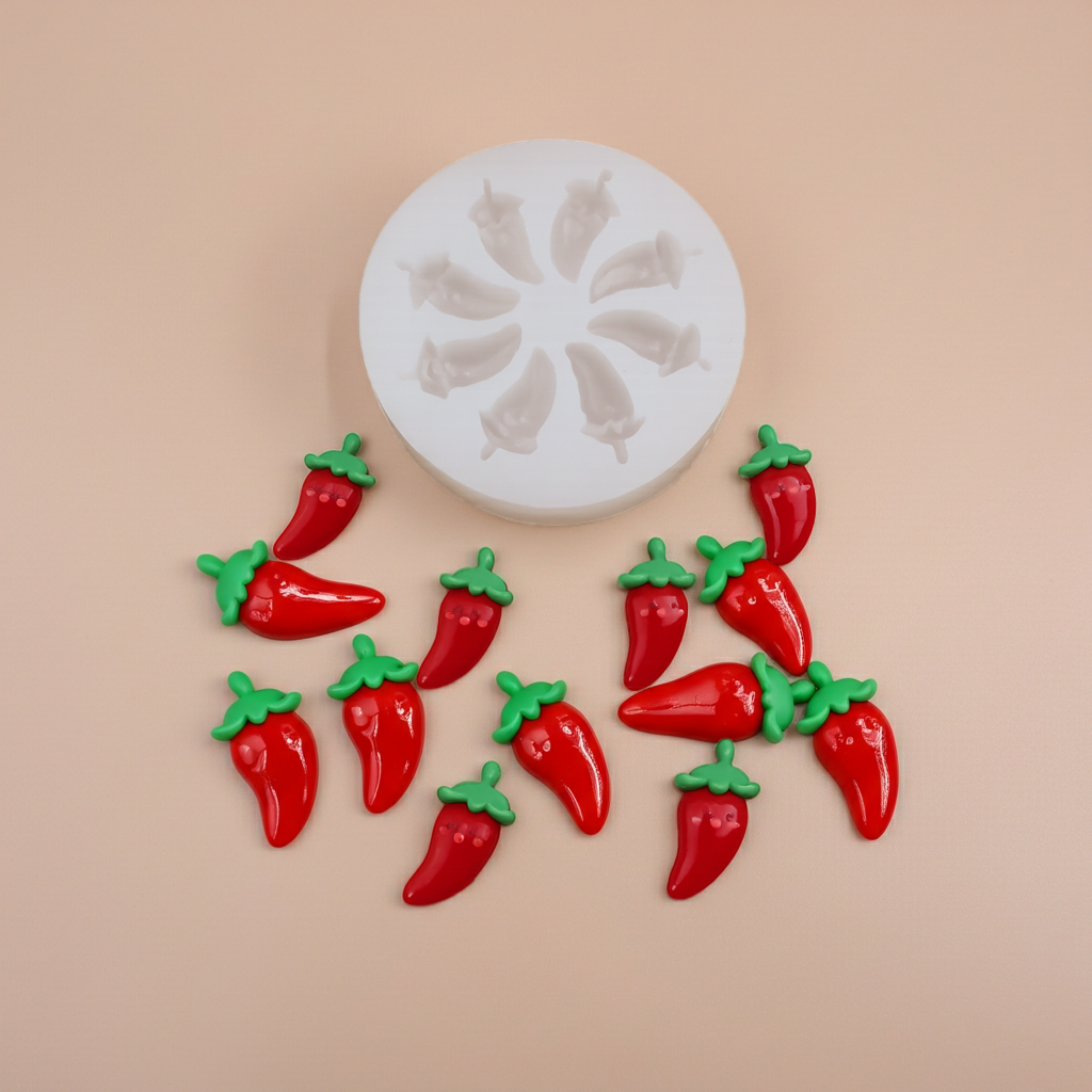 Ají Picante / Chilly Pepper x 8 (Molde de silicona)