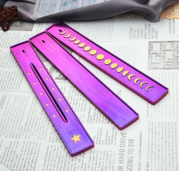 Porta incienso/marca libro rectangular astral x3 (molde de silicona)