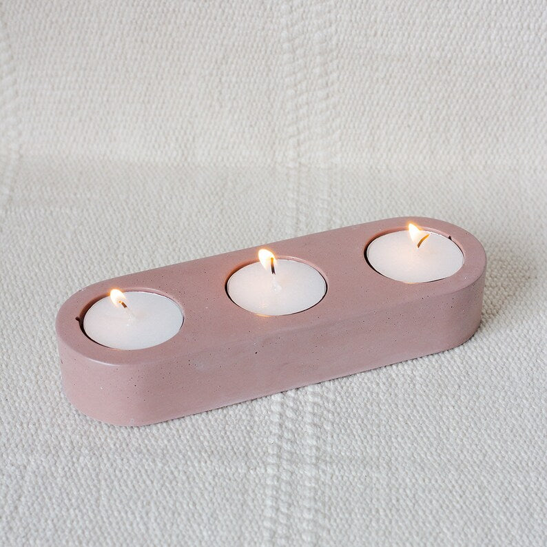 Porta vela ovalado x3 (molde de silicona)