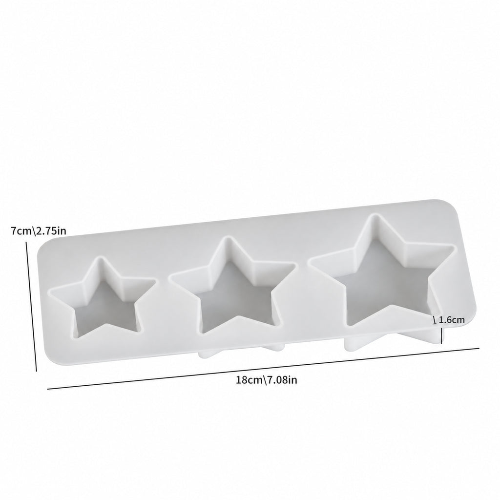 Estrella de cinco puntas en 3 tamaños (molde de silicona)