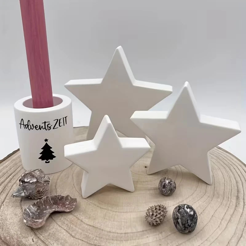 Estrella de cinco puntas en 3 tamaños (molde de silicona)