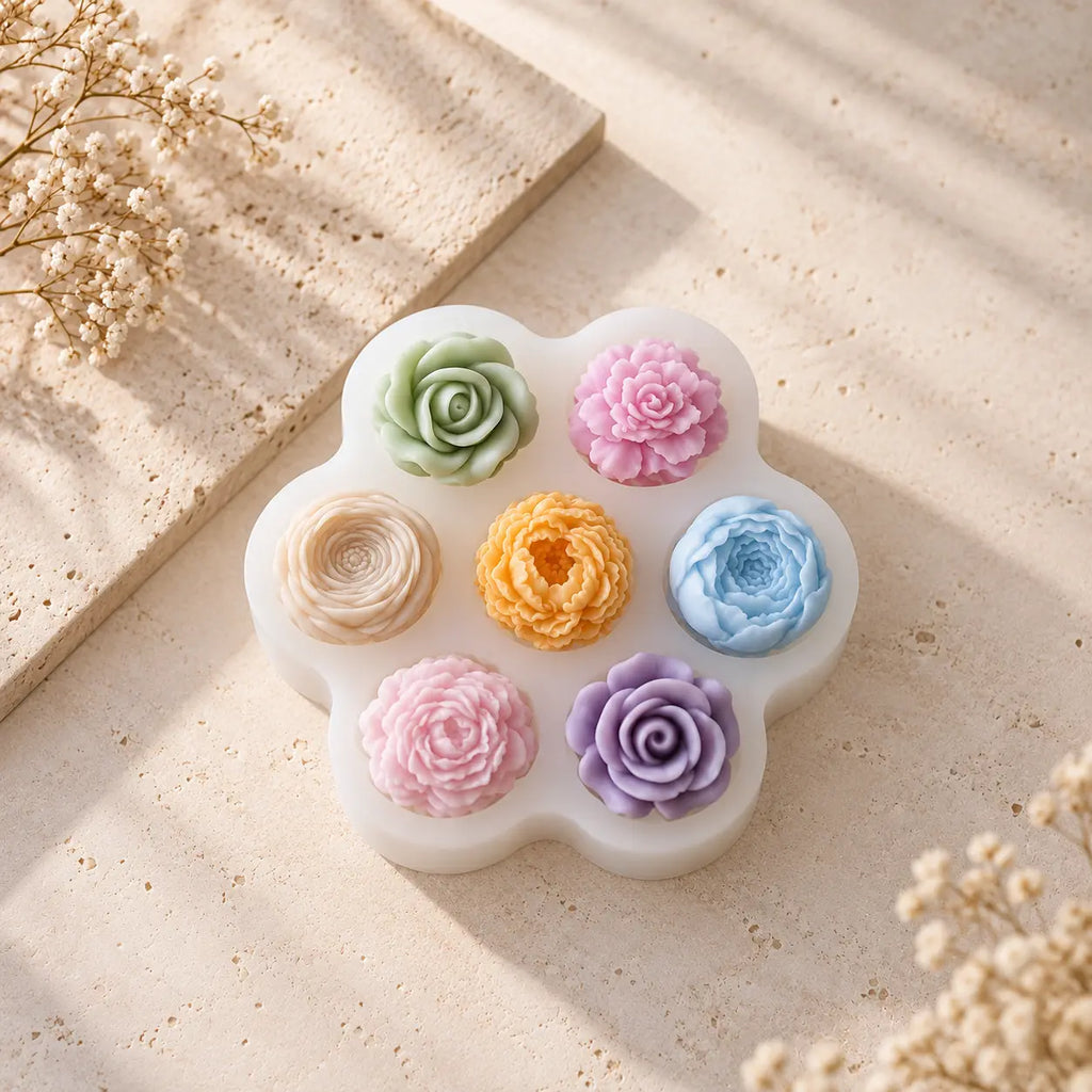 Flores x7 (molde de silicona)