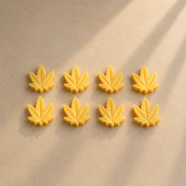 Hojas cannabis con nervaduras x8 (molde de silicona)