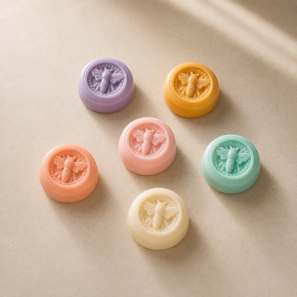 Círculos con abeja en relieve x6 (molde de silicona)