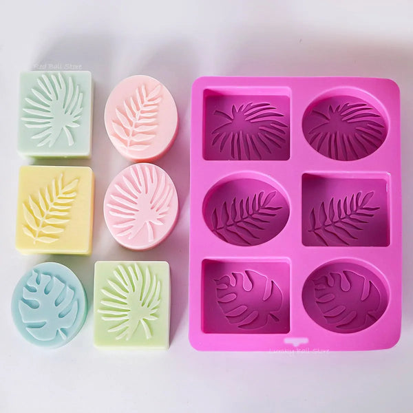 Hojas tropicales x6 (molde de silicona)