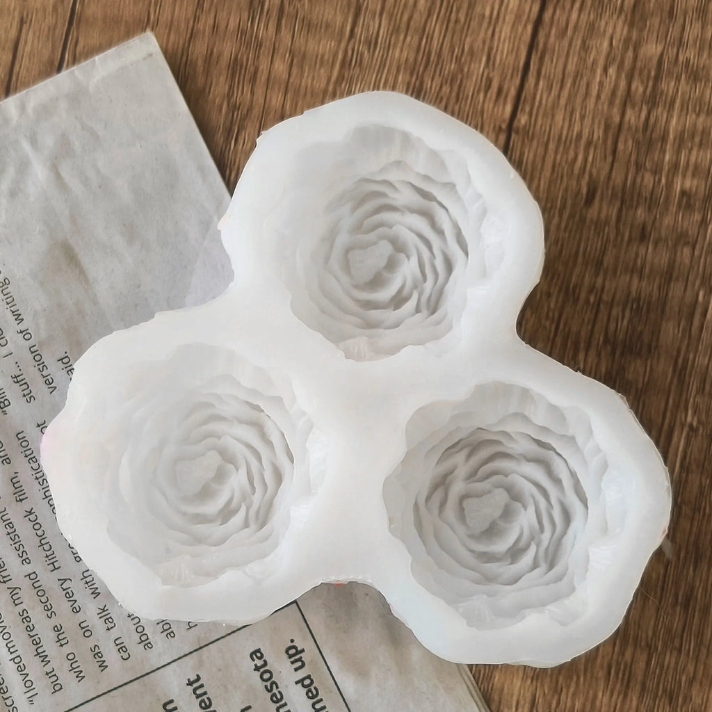 Flores peonías x3 (molde de silicona)