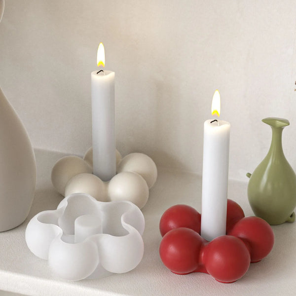 Candelabro flor de nube con burbujas (molde de silicona)
