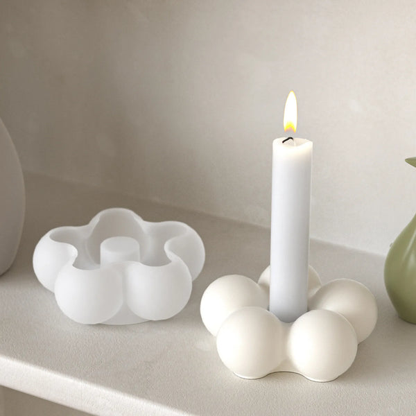 Candelabro flor de nube con burbujas (molde de silicona)