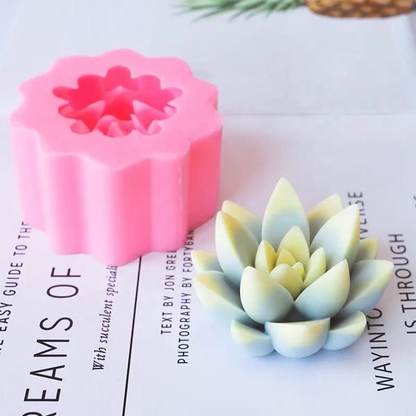 Suculenta tipo echeveria (molde de silicona)