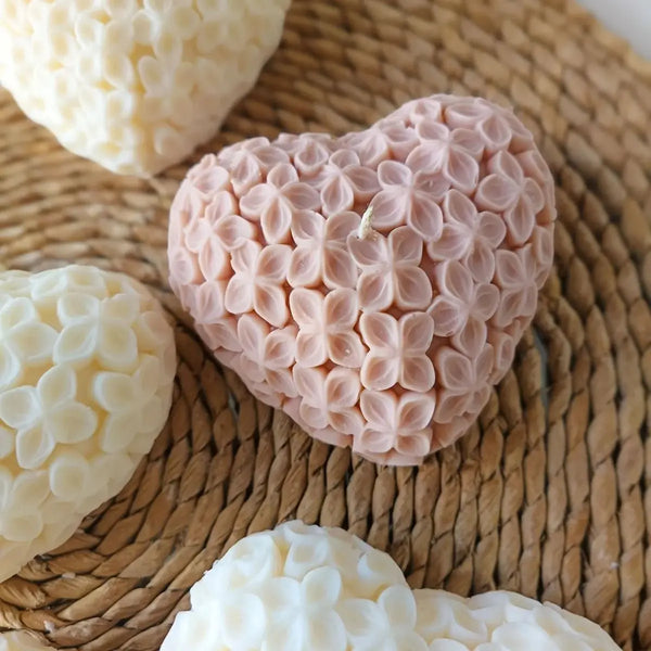 Vela Corazón de flores (Molde de silicona)