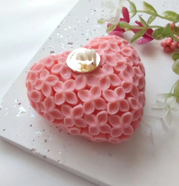 Vela Corazón de flores (Molde de silicona)