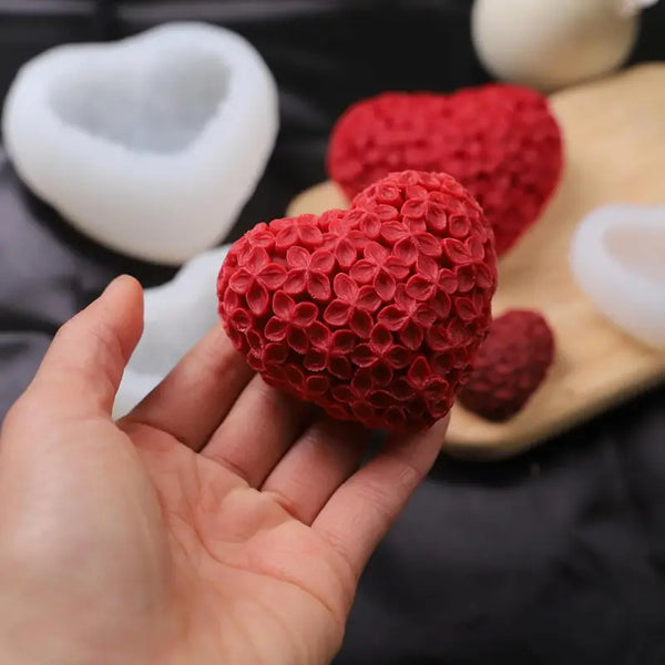 Vela Corazón de flores (Molde de silicona)