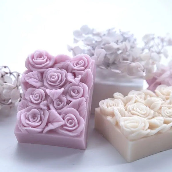Jardín de flores rosas (molde de silicona)