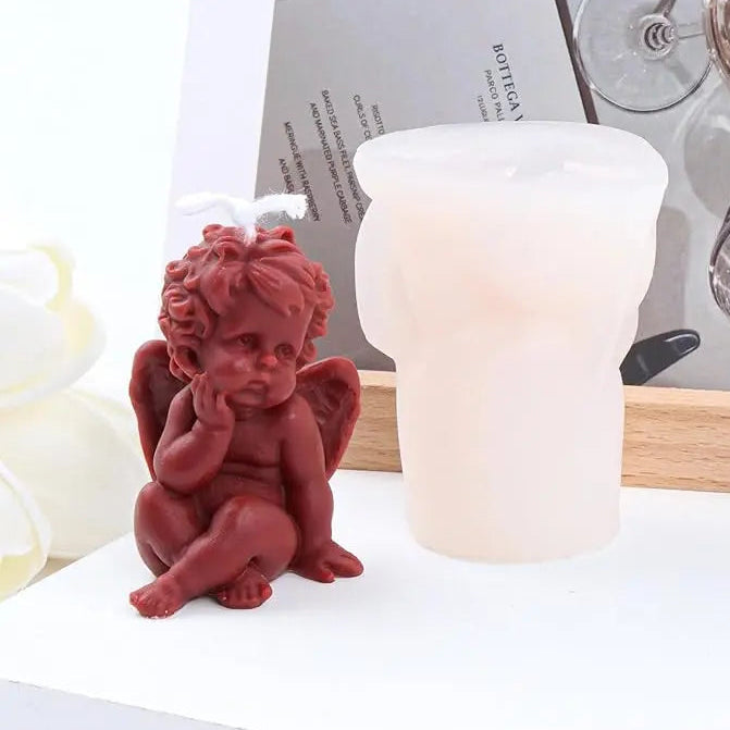 Angel / angelito / bautismo pensativo (molde de silicona)