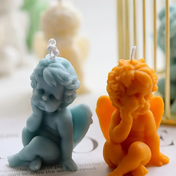 Angel / angelito / bautismo pensativo (molde de silicona)