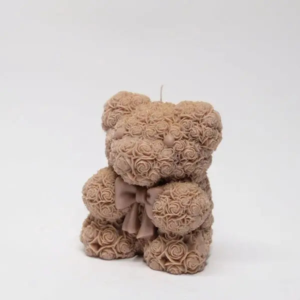 Osito floral con moño (molde de silicona)