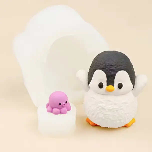 Pingüino + pulpito (moldes de silicona)