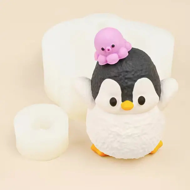 Pingüino + pulpito (moldes de silicona)