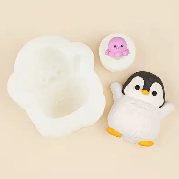 Pingüino + pulpito (moldes de silicona)