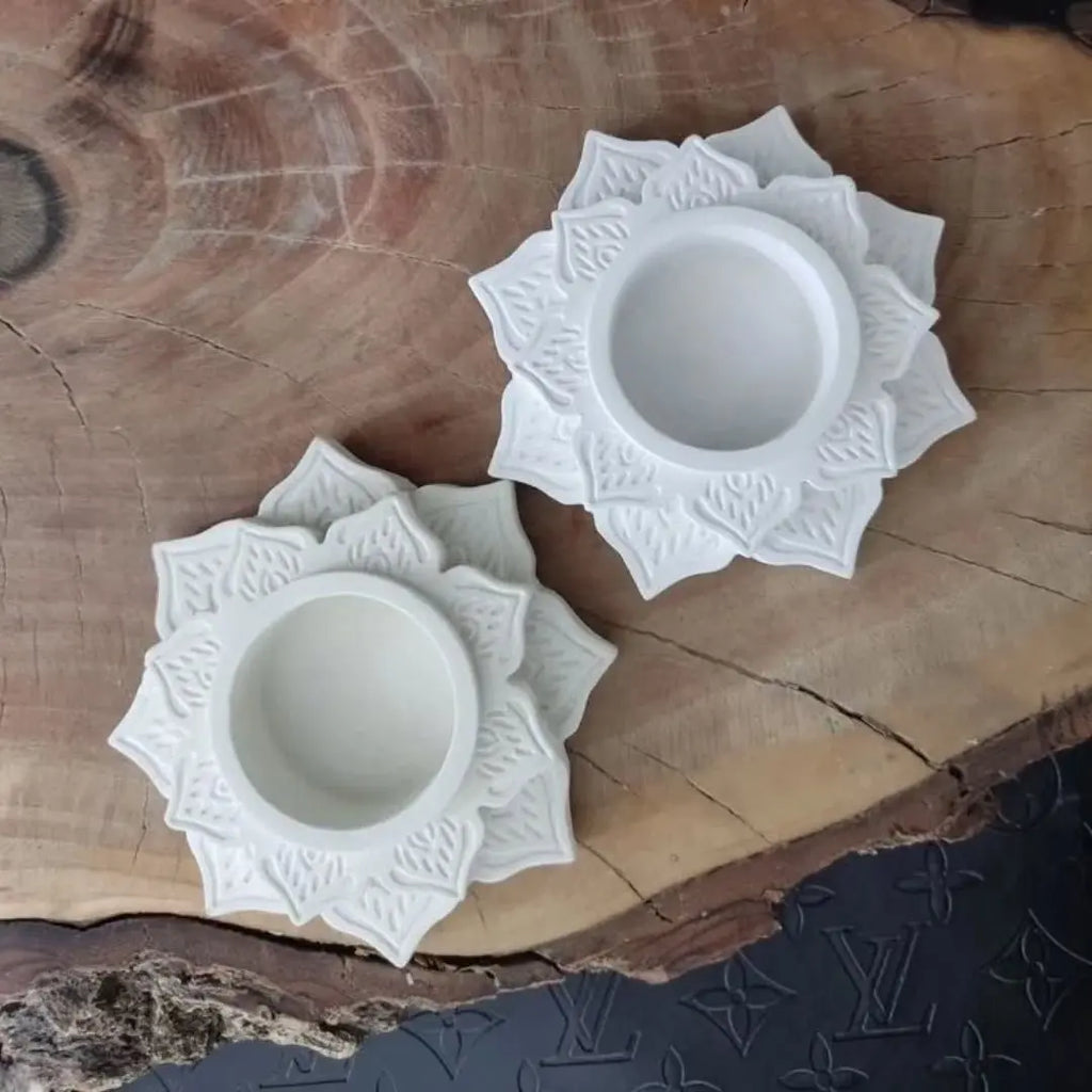 Porta vela mandala flor de loto (molde de silicona)