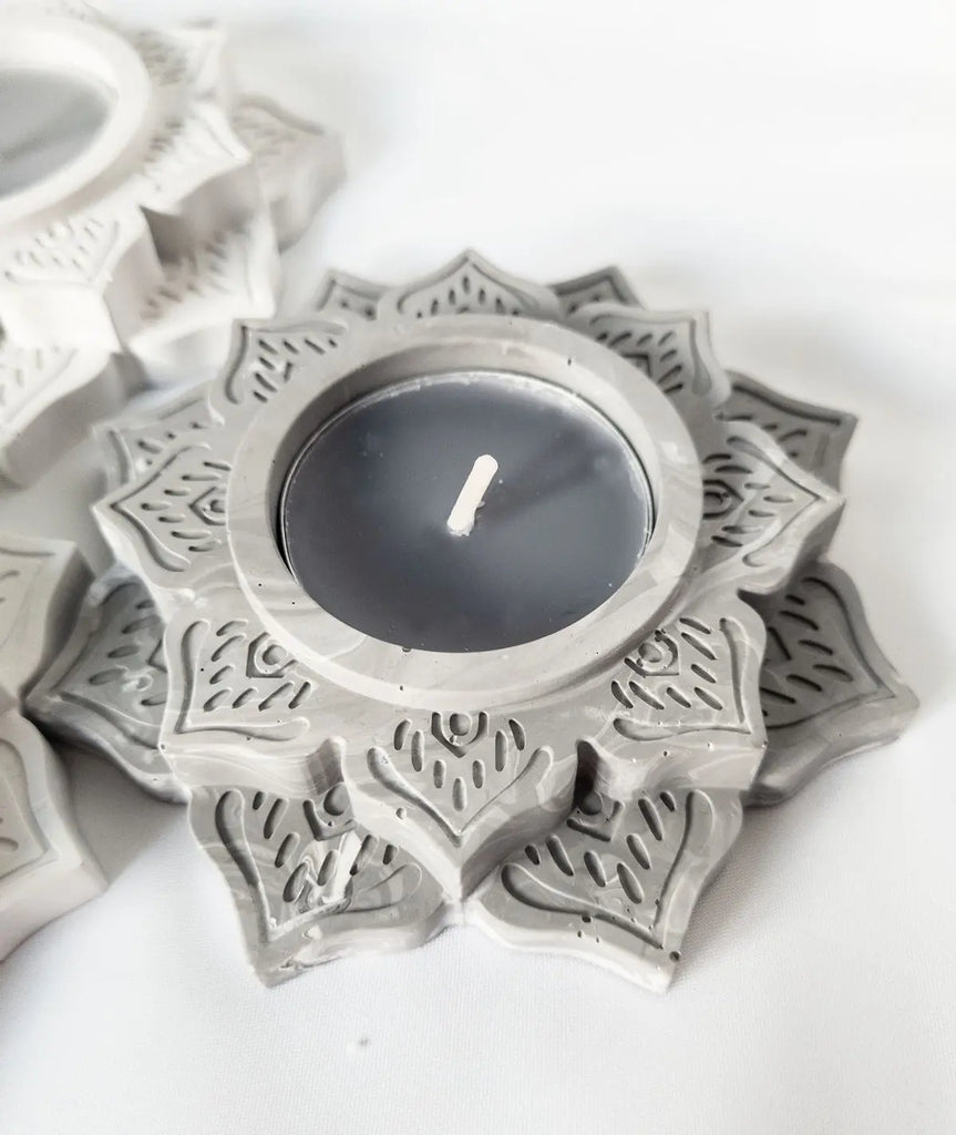 Porta vela mandala flor de loto (molde de silicona)